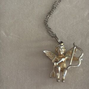 Cherub Angel Pendant in Gold and Silver vermeil